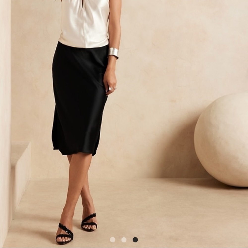 Petite bliss silk midi skirt